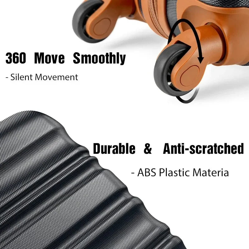 Luggage Set 4 Piece Luggage Set ABS hardshell TSA Lock Spinner Wheels Luggage Carry on Suitcase