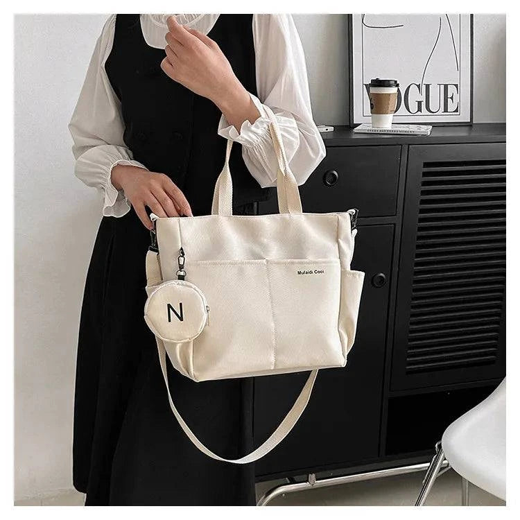 Women Shoulder Crossbody Bag Japanese Canvas Tote Messenger Bag for Student 2024 Ladies Hand Bags Female Handbag Bolsa Feminina