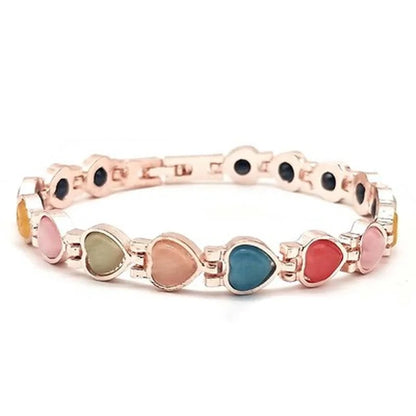 Natural Exquisite Opal Cat's Eye Stone Gold Color Plated Magnetic Bracelet Women Health Care Weight Loss Anti-fatigue Jewelry