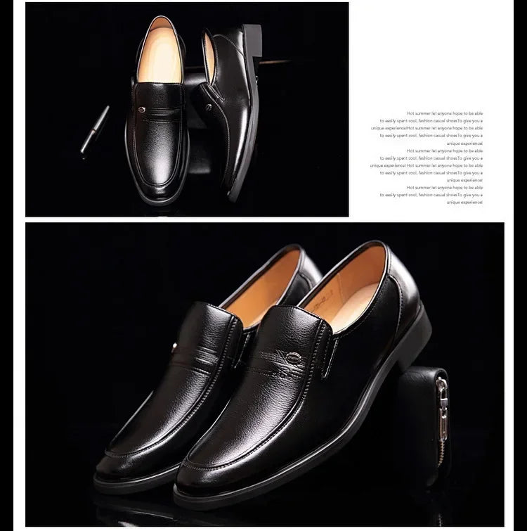 Leather Men Formal Shoes Luxury Brand 2023 Men's Loafers Dress Moccasins Breathable Slip on Black Driving Shoes Plus Size 38-44