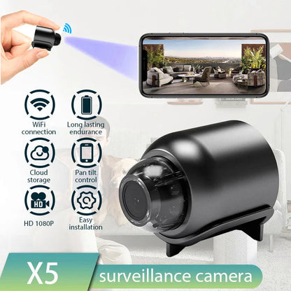 X5 Mini Camera Wireless 1080P Surveillance Security Video Card Cam Night Vision Motion Detect  Camcorder Monitor Cam Smart Home