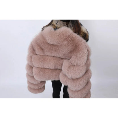 MAOMAOKONG 2023 Trend New Real Fur Coat Natural Fox Fur Women's Winter Coats Short Jackets Female Clothing Vests Fashion