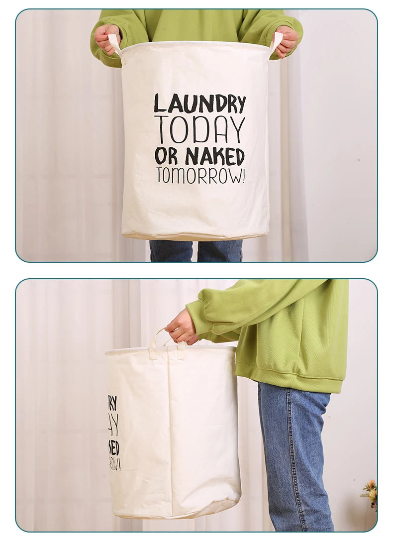 Waterproof Laundry Basket Toy Clothes Storage Basket Basket Cotton Linen Laundry Basket Dirty Clothes Storage