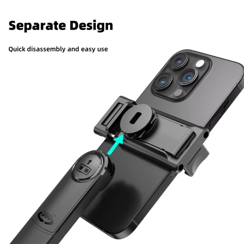 Selfie stick Tripod gimbal for Cell Phone 360°Auto-Rotation AI Tracking Stabilizer Shooting Quadrapod with Optional Fill Light