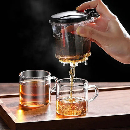 Chinese Style Kung Fu Teapot Heat Resistant Glass Teapot with Tea Water Separation Filter Home Coffee Pot Home Teaware Set