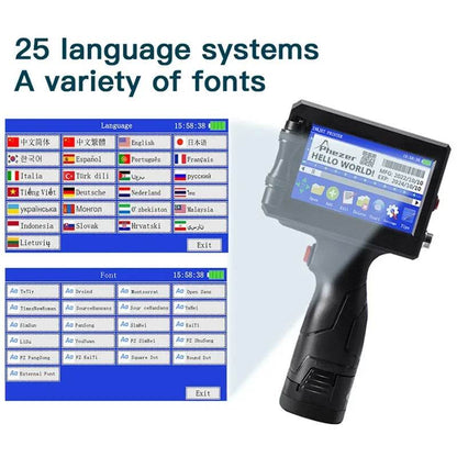 Phezer 12.7/25.4mm Label Printer Handheld Inkjet Printer QR Bar Batch Code Date Number Logo Expiry Date Coding Machine Portable - MarvelouStoree