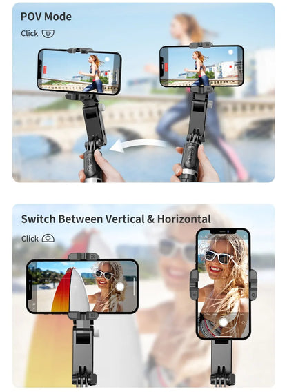 360 Rotation Following Shooting Mode Gimbal Stabilizer Selfie Stick Tripod Gimbal For iPhone Phone Smartphone Live Photography