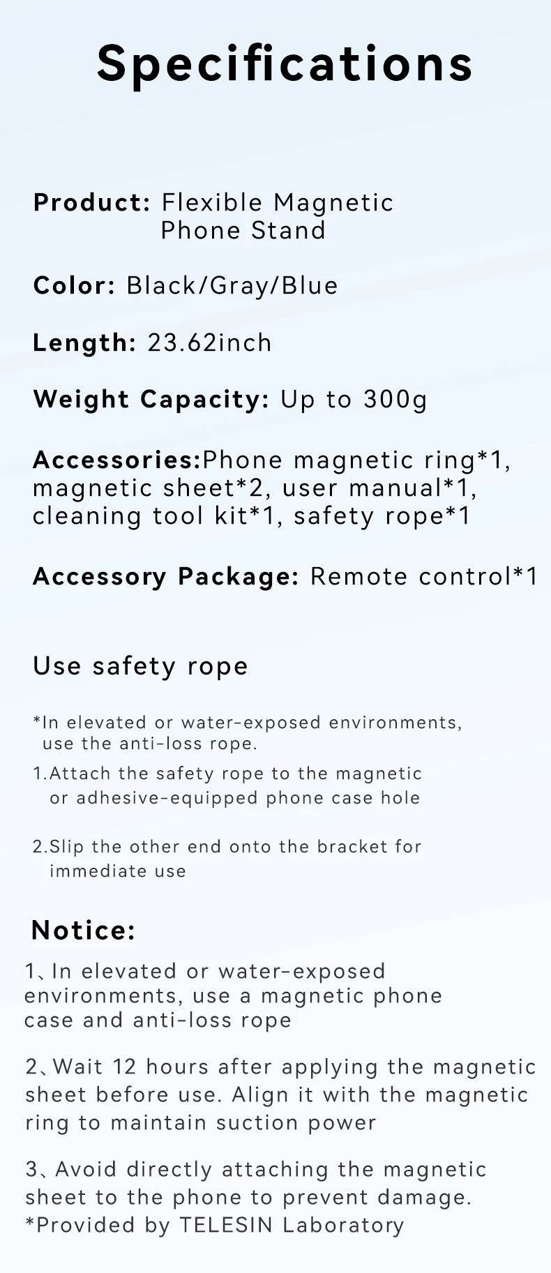 TELESIN Magnetic Flexible Phone Mount Clamp Tripod Stand Stick Pole Bike Motorcycle Phone Holder Stand for iPhone Android Phones