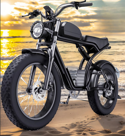 4.0Fat Electric Bike for Adults, 1500W 40MPH,48V 20/23AH,Max 75Miles Electric Motorcycle 20" Fat Tire Dirt Bike,  7-Speed E-Bike