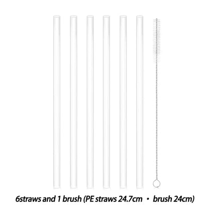 Replacement Straw Compatible with Stanley 20 oz 30 oz 40 oz Cup Tumbler, 6/2 Pack Reusable Straws with Cleaning Brush