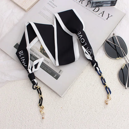 Silk Ribbon Glasses Chains Fashion Boho Acrylic Sunglasses Lanyard Holder Mask Strap Hang on Neck Eyewear Girl Gift Jewelry