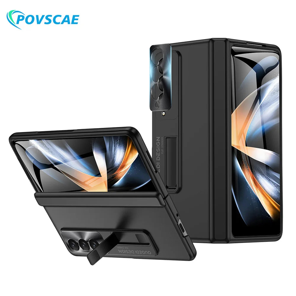 For Samsung Galaxy Z Fold 4 Case Brand Shockproof Full Coverage  Hinge Protection Ultra-Thin Samsung Case With Screen Protector