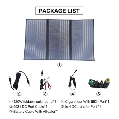 Foldable Solar Panel 120w 160w Double USB Charger ETFE Flexible Folding Camping Travel Phone Ipad Portable