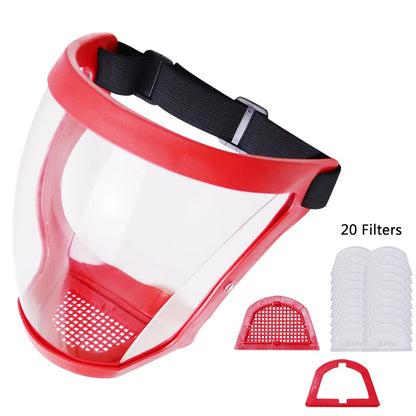 Full Face Protector Shield Reusable Dustproof Anti-fog Mask Safety Shield Mask Transparent Kitchen Tools Work Protection Mask