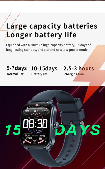 Aolon 2.01" Curved Screen Smartwatch Men Call Sports Waterproof Wrist Watches Fitness Bracelet Women Watch Clock Smart Watch