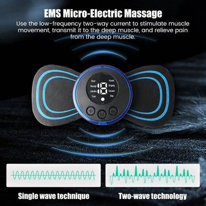 5pcs set Neck Back Massager Sticker EMS Pulse Mini Electric Massage for Shoulder Leg Cervical Body Muscle Stimulator Relief Pain - MarvelouStoree