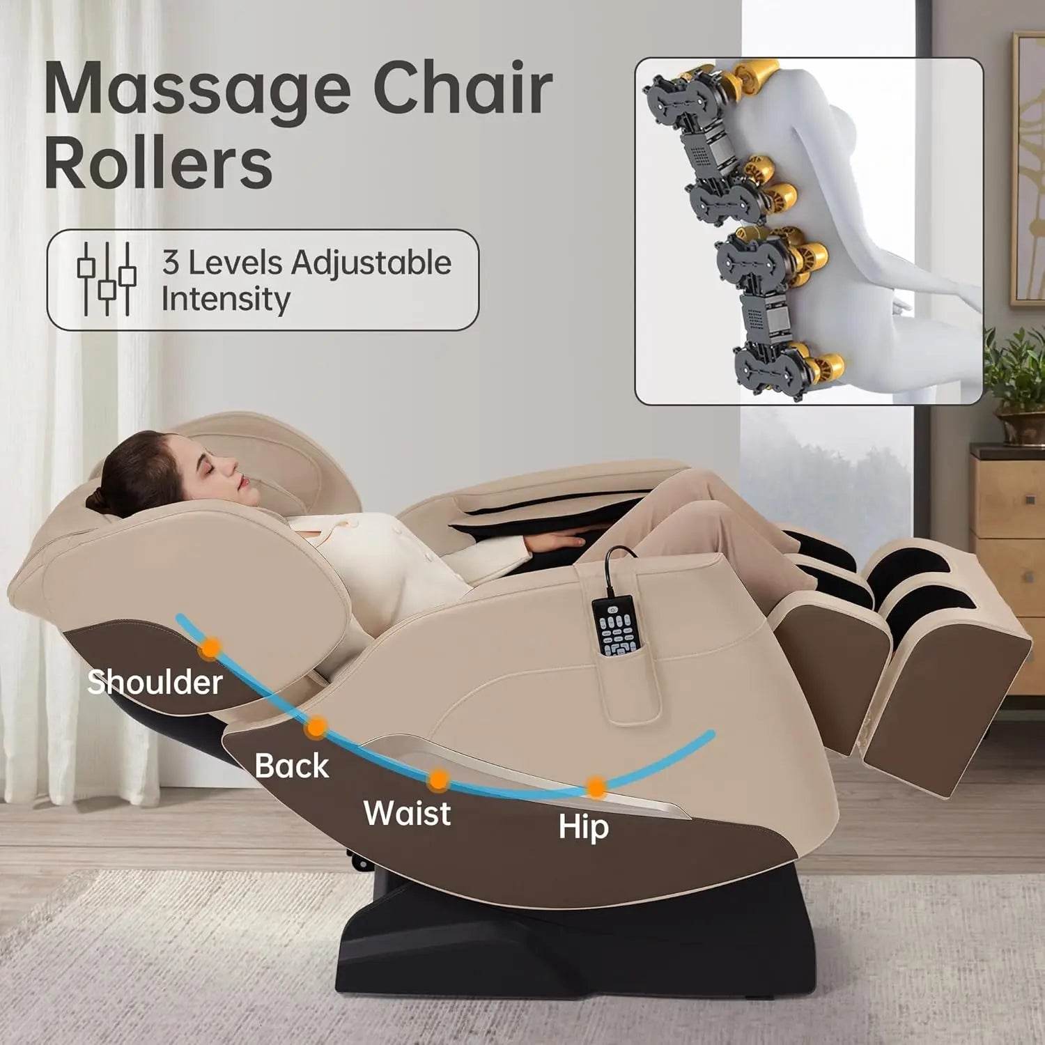 Massage Chair, Full Body Zero Gravity Massage Chair with Auto Modes, Point Rollers, Bluetooth, Foot Massage, Heating - MarvelouStoree