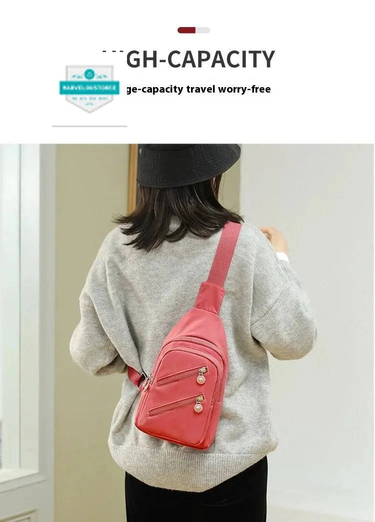 Sling Chest Bag for Women Nylon Fashionable Fanny Pack Shoulder Bags for Women Chest Waist Pack for Travel Crossbody Bags 2024