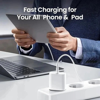 EU Plug with Fast Charger Cable PD 20W Original Charge Adapter for iPhone 13 12 11 14 Pro Max USB Type C Fast Charger