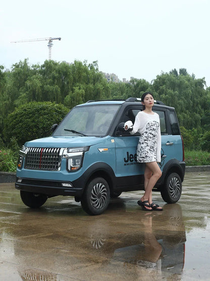 Four wheel electric vehicle for household use, women's transportation, air conditioning, oil electric hybrid new energy vehicle,