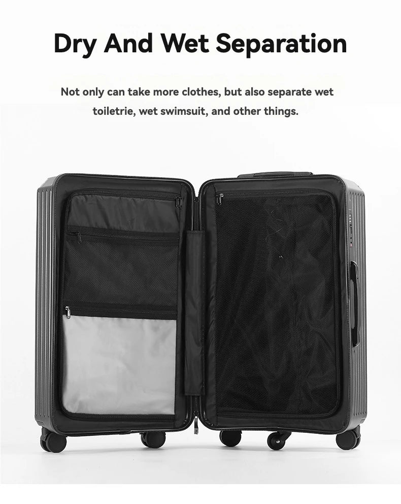 2024 New Durable Luggage Sets PC+ABS Spinner Wheel Suitcase TSA Lock USB Charging Women Men Carry-On Boarding Travel 20/24/26/28