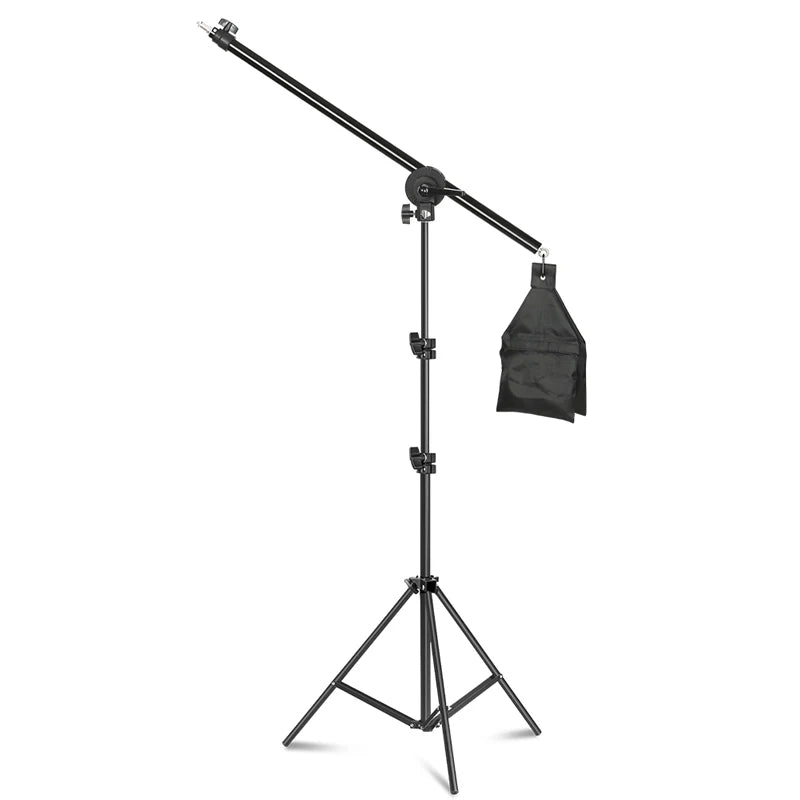 Studio Photo Telescopic Boom Arm Top Light Stand With Sandbag for Speedlite /Mini Flash Strobe /Softbox/LED Video