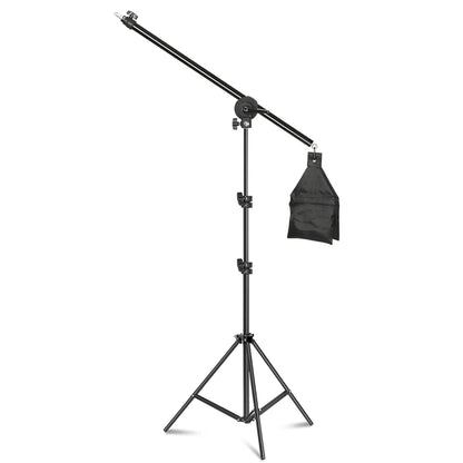 Studio Photo Telescopic Boom Arm Top Light Stand With Sandbag for Speedlite /Mini Flash Strobe /Softbox/LED Video