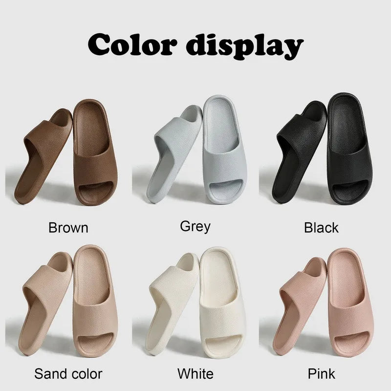 Thick Platform Bathroom Home Slippers Women Fashion Soft Sole EVA Indoor Slides Men sandals 2023 Summer Non-slip Flip Flops