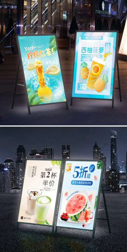 New Ultra-thin LED Light Box Luminous Poster Display LED Backlit Menu Board for Restaurant Cafe Shop Billboard Grill Price List