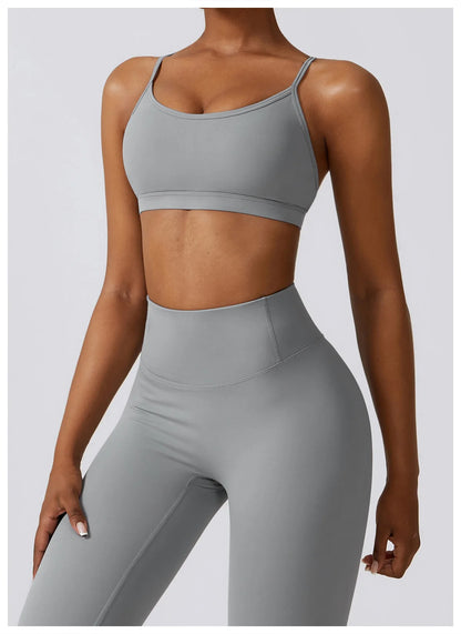 Sportswear Yoga Set Women's Workout Clothes Athletic Wear Sports Gym Legging Seamless Fitness Bra Crop Top Long Sleeve Yoga Suit