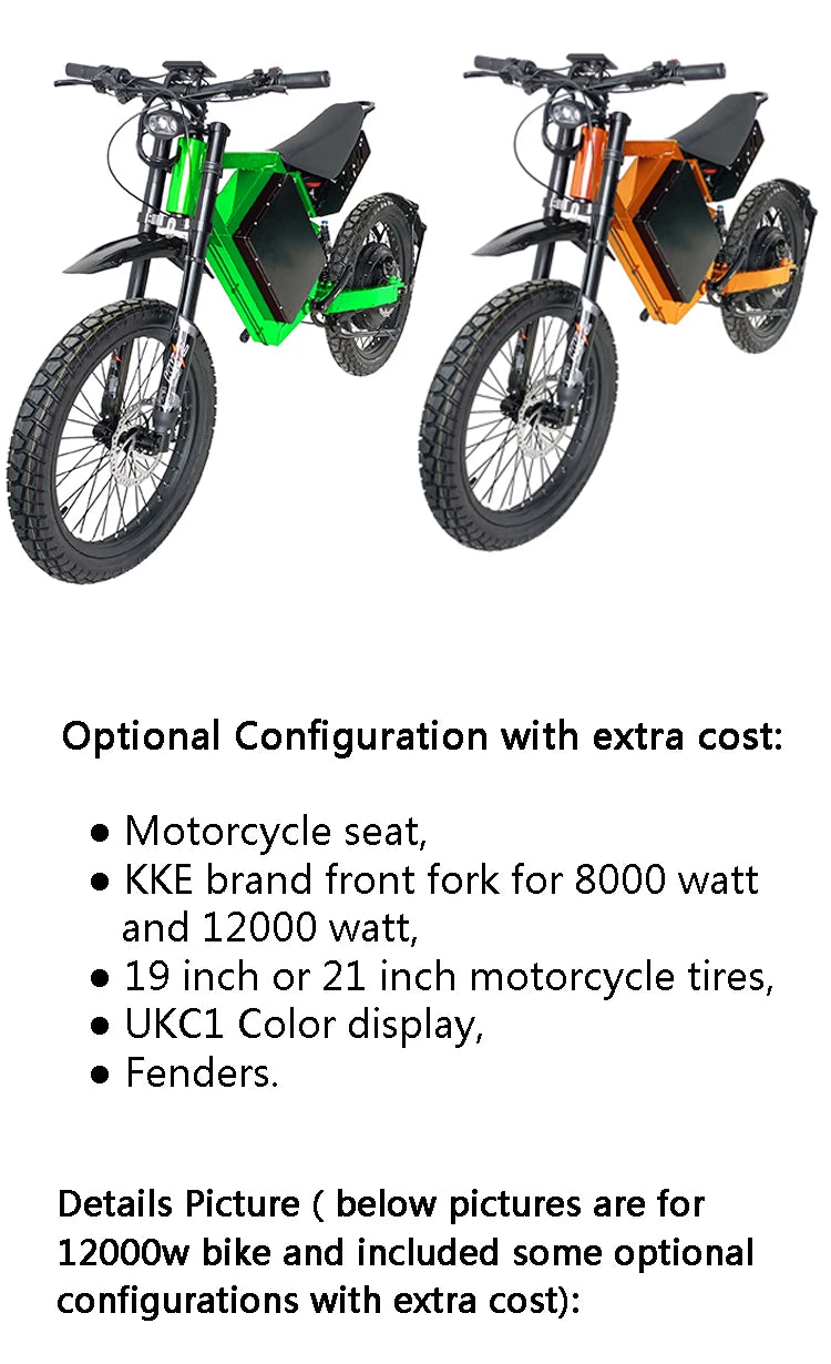 2023 New Bomber Electric Bike 5000W 6000W 72v Ebike Electric Mountain Bike Dirt Bike Electric Motorcycle