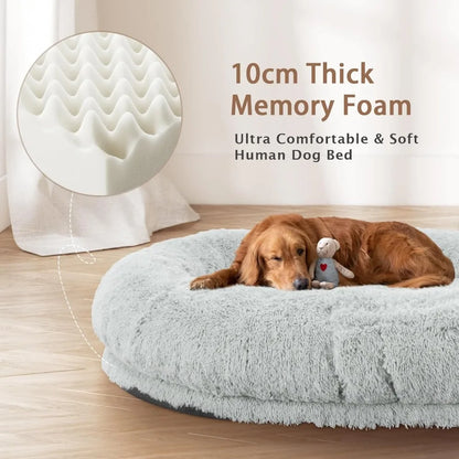 71''x45''x12'' Size Fits Adult and Pet Washable Giant People Dog Bed 10 CM Thick Memory Foam Large Oversize Dog Bed