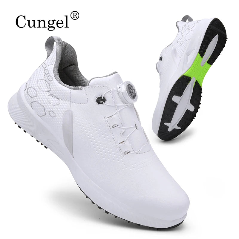 Men Professional Golf Shoes Spikes Golf Sneakers Black White Mens Golf Trainers Big Size Golf Shoes for Men