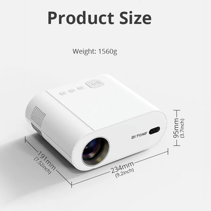 DITONG Projector 4K with WiFi 6 and Bluetooth Auto Keystone Auto Focus Home Theatre FHD Native 1080P Outdoor Movie