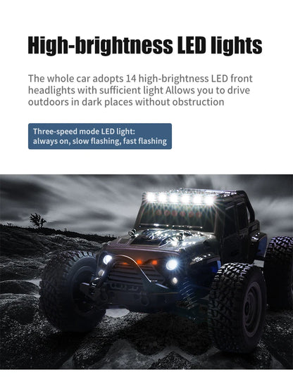 1:16 70KM/H Or 50KM/H 4WD RC Car With LED Remote Control Cars High Speed Drift Monster 4x4 Truck for Kids vs Wltoys 144001 Toys