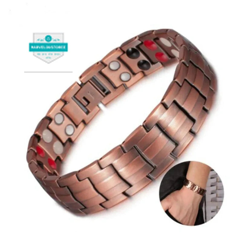 Healing Healthy Copper Magnetic Bracelet for Men Arthritis Pain Relief Bio-Energy Blood Pressure Bracelet Health Bangle Jewelry