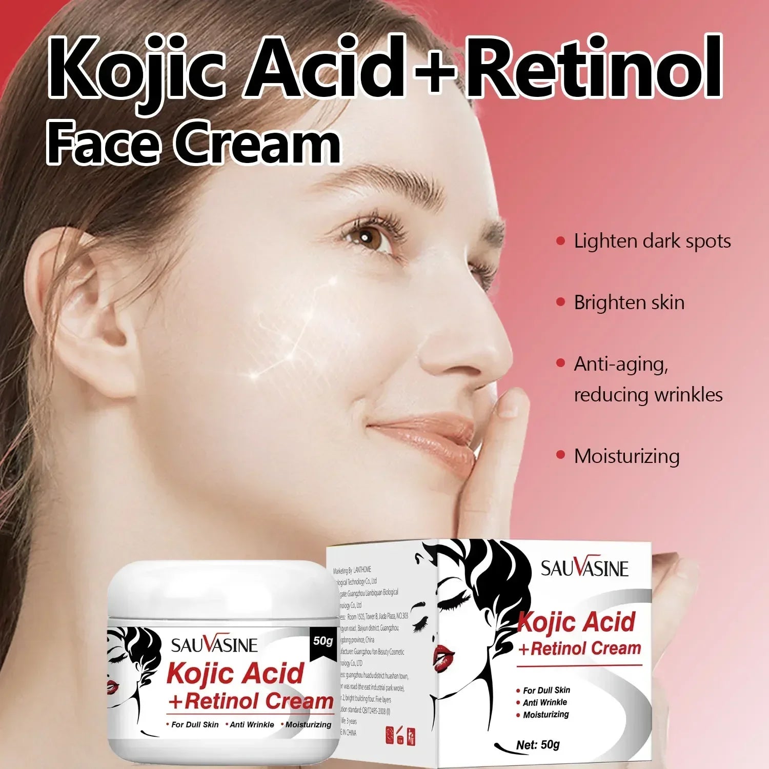 Remove Pigment Melanin Whitening Face Cream Remove Dark Spots Cream Nourishing & Resurfacing Fade Skin Care Kojic Acid Cream