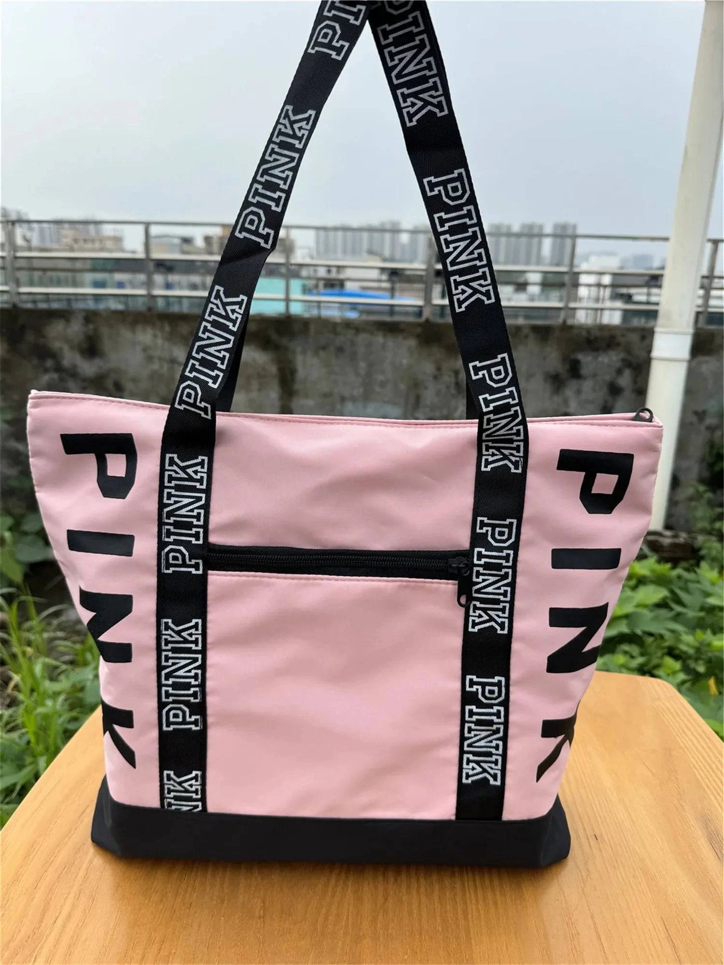 2024 New Korean Fashion Shoulder Bag Trend Letter Bag Printed Bag Color Contrast Letter Strap Handbags Large Capacity Tote