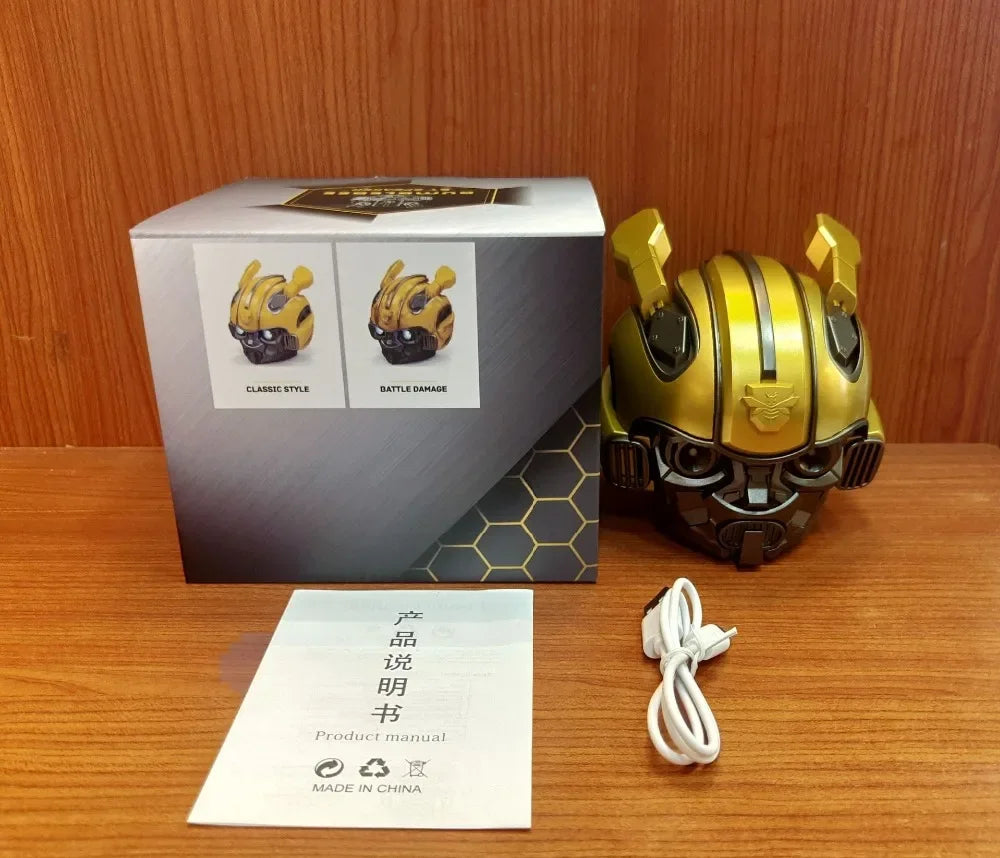 Best Boy Gift!  Transformers Bumblebee Helmet Wireless Bluetooth 5.0 Speaker With Fm Radio Support Usb Mp3 TF for Kids