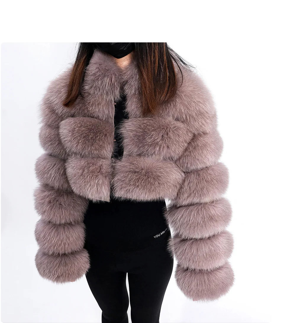 MAOMAOKONG 2023 Trend New Real Fur Coat Natural Fox Fur Women's Winter Coats Short Jackets Female Clothing Vests Fashion