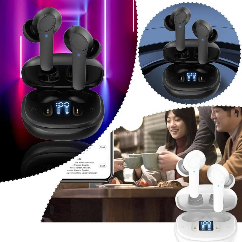 B11 Translation Headphones Real Time Bluetooth Earbuds Translator 144 Languages Simultaneous Business Interpretation Earphones