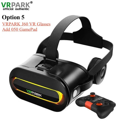 Original J60 4K Wireless Virtual Reality VR Glasses Stereo 3D Videos Google Cardboard Box Headset Helmet for Smartphone Max 6.7"