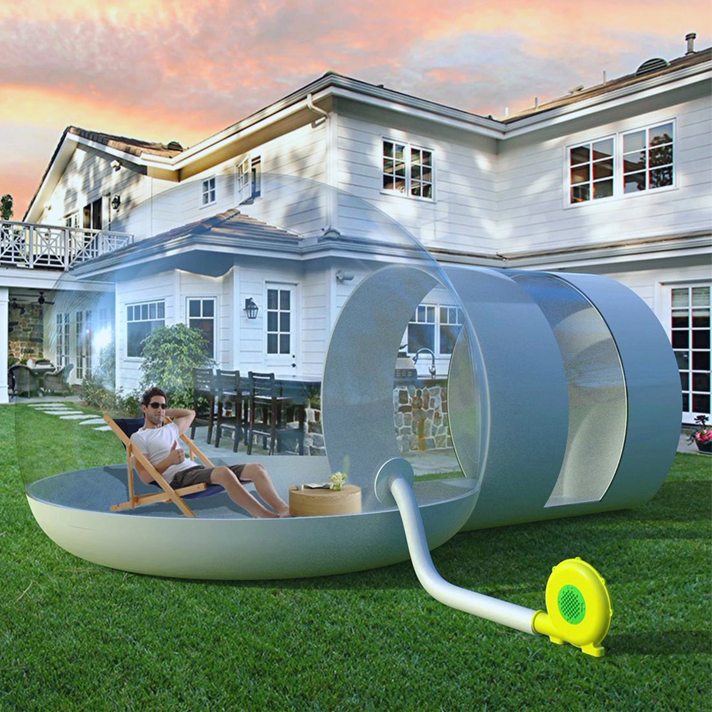 Inflatable Bubble House Outdoor PVC Clear Home Tent Commercial Camping Bubble Tent House Dome Transparent 3M(Exclude Blower)