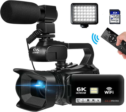 6K Professional Camcorder WIFI Digital Video Camera For Youtube Streaming Vlog Recorder 18X Webcam Stabilizer Camera