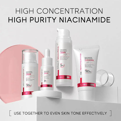 4/5pcs Set Niacinamide Brightening Cream Serum Toner Cleaner Facial Reduce Blackheads Fade Wrinkles Deep Moisturizing Skin Care