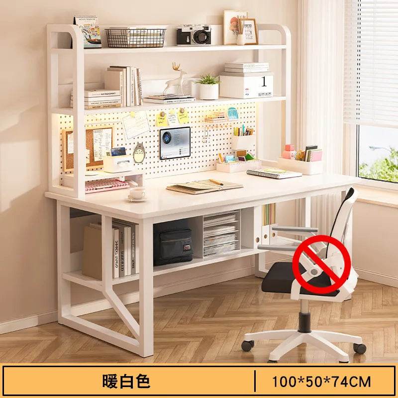 Computer Study Desk With Storage Bookshelf Office Workstation Organizer Desk for Home Students Professionals Length 100/120cm - MarvelouStoree