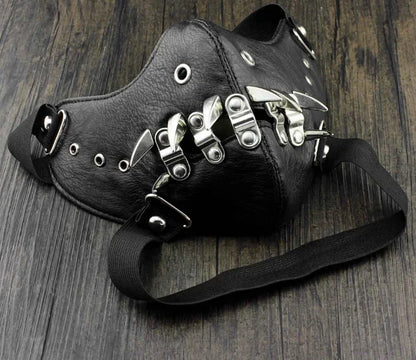 Headworn Mask Metal Willow Nail Hollow Anti Bite Mask Cyberpunk Black Photography Knife Stage Performance