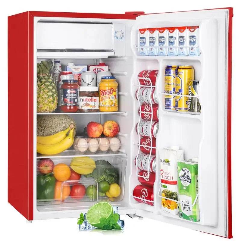 Upstreman 3.2 Cu.Ft Mini Fridge with Freezer, 5 temperature settings, Energy Saving, Single Door Refrigerator - MarvelouStoree