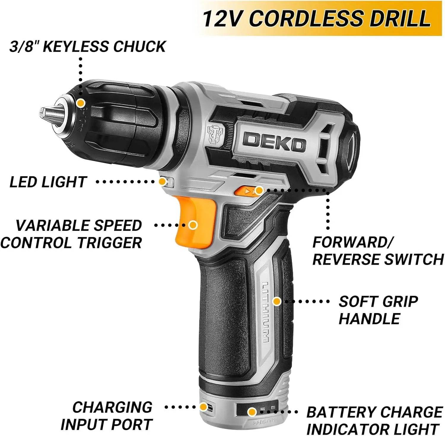 Kit Box Drill Set：Home Mechanic Toolbox with 12V Power Cordless Drill Hand Repair Tools Sets Combo Kits Storage Org - MarvelouStoree