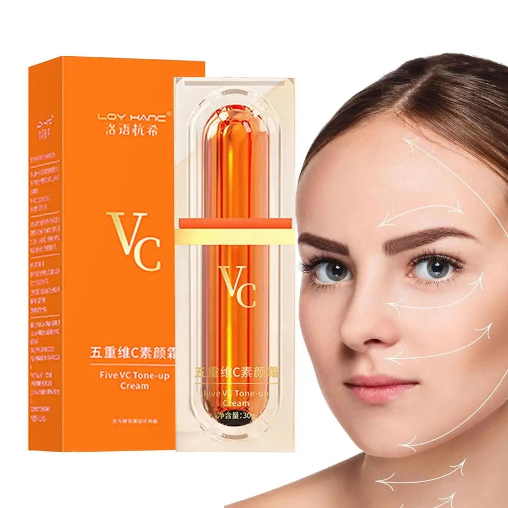 Vitamin C Face Cream Whitening Five VC Tone Up Cream Moisturizer Anti Aging Pimple Wrinkle Spots Remover Brightening Skin Care